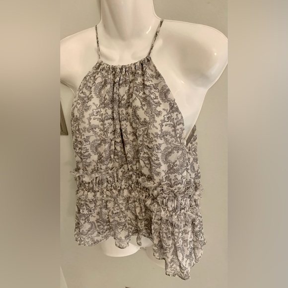 Anthropologie Joie Gray Luxury Silk Halter Top Lined Women’s S Small 4-6 Spring - Picture 2 of 6